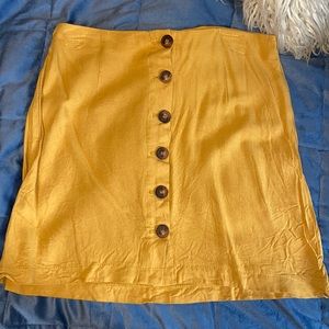 Mustard Button Up Skirt